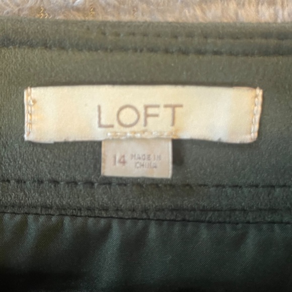 LOFT Faux Suede Button Tab Skirt - Picture 3 of 4